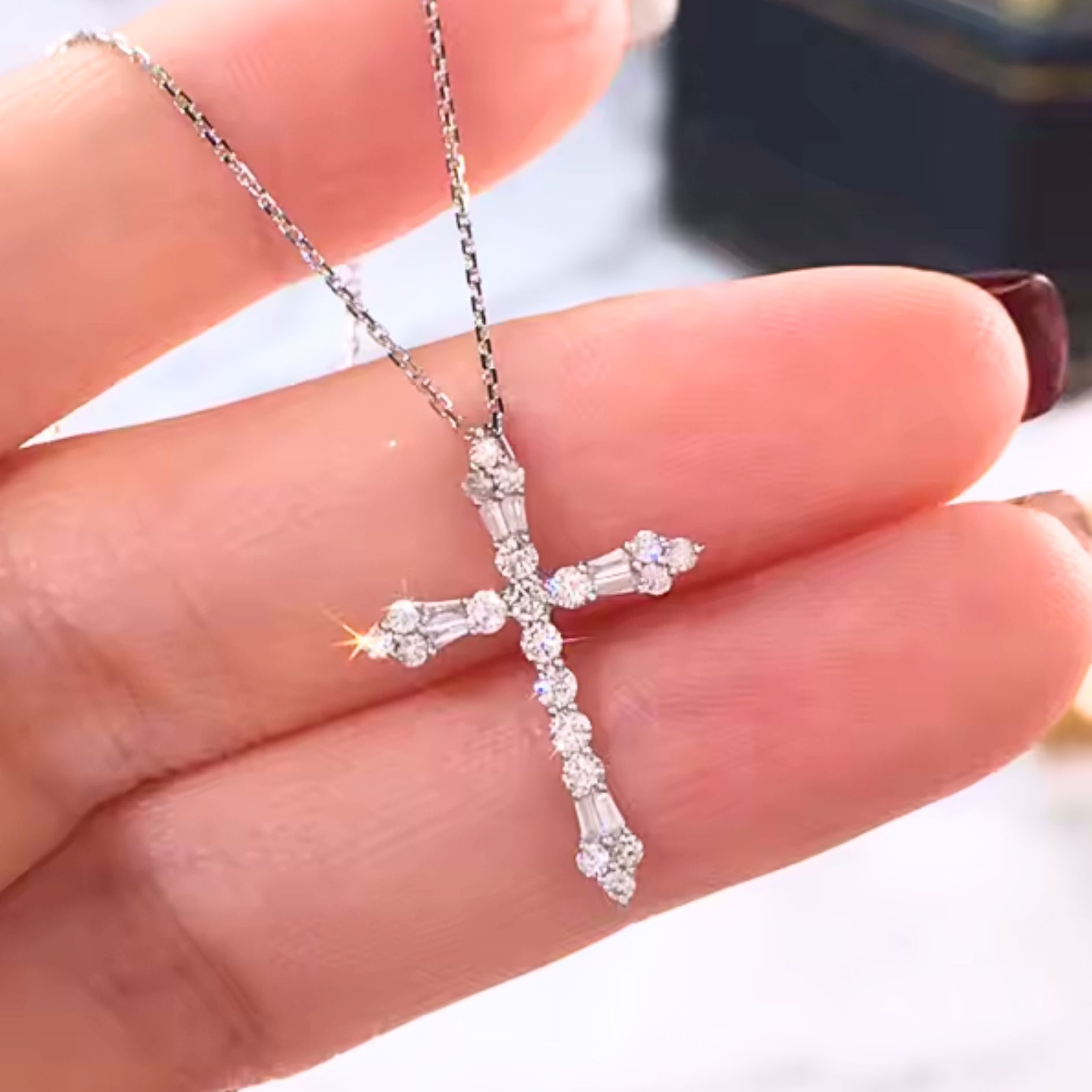 Zirconia Crucifix and Chain 