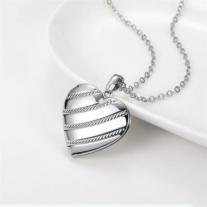 Chaperone Heart Photo Pendant and Chain 