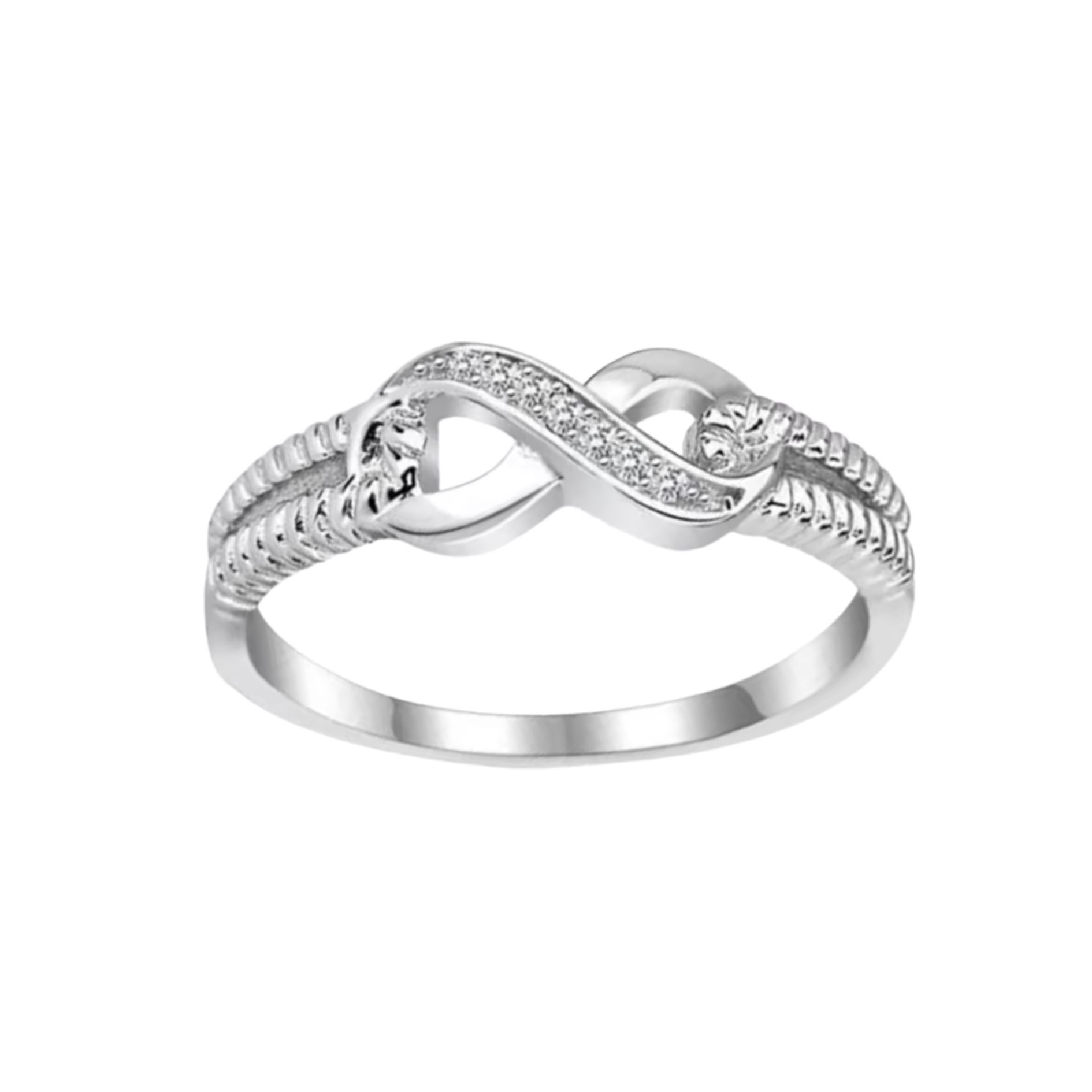 Infinity Silver Ring with Cubic Zirconia