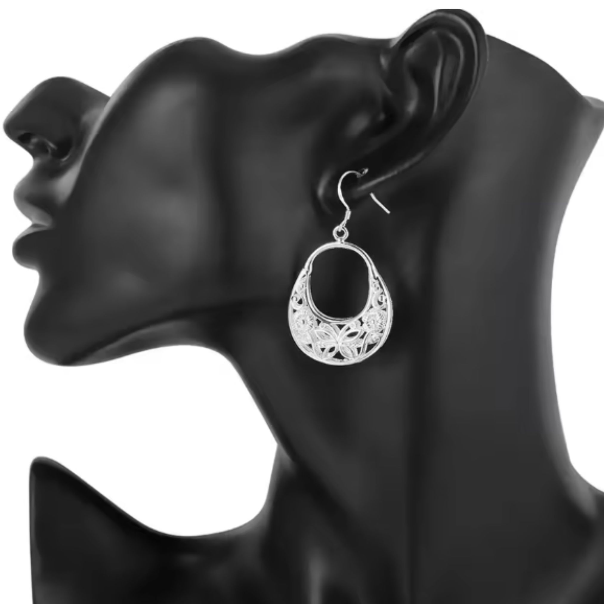 Russian Doll Silver Drop Ear Rings