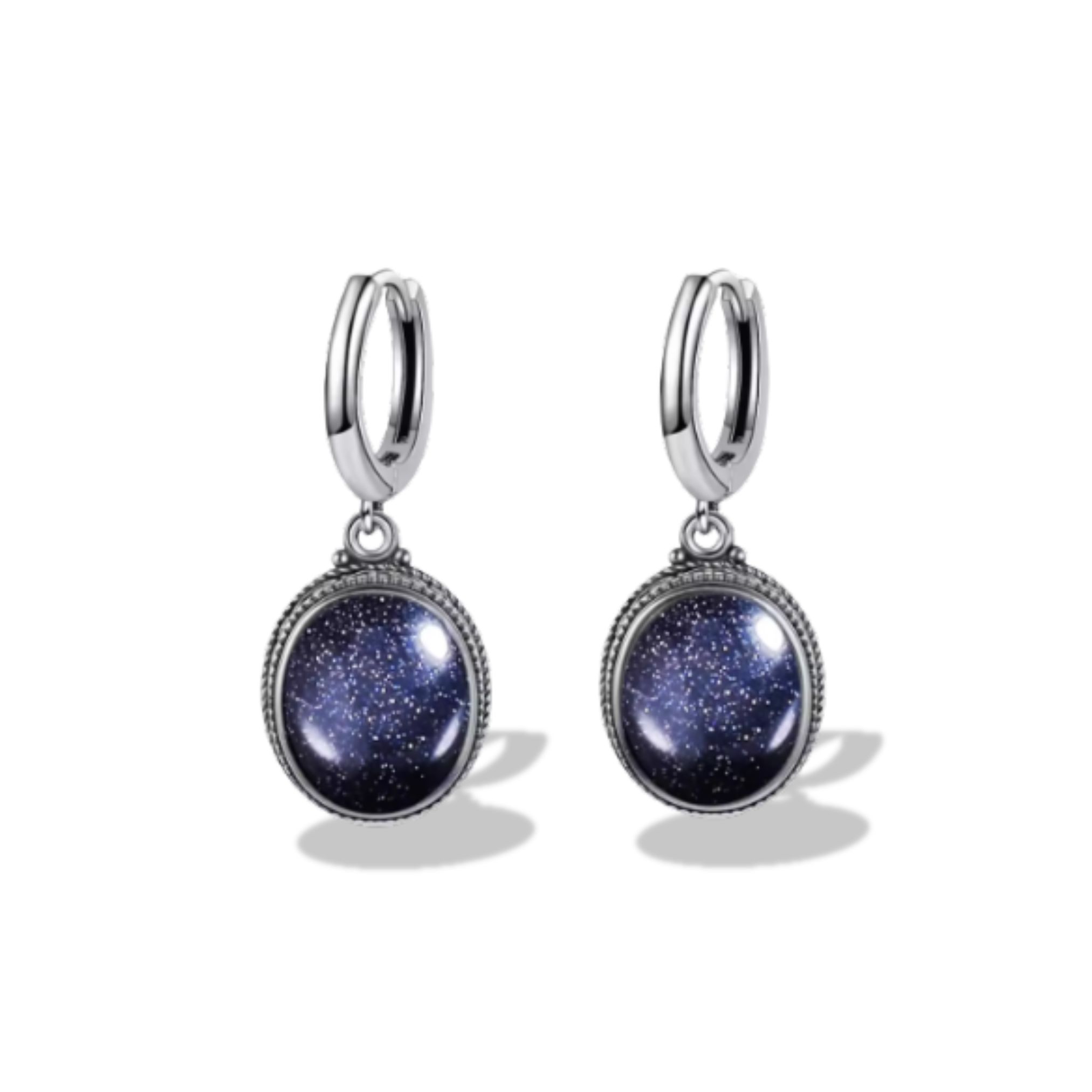 Vintage Drop Blue Sandstone Ear Rings