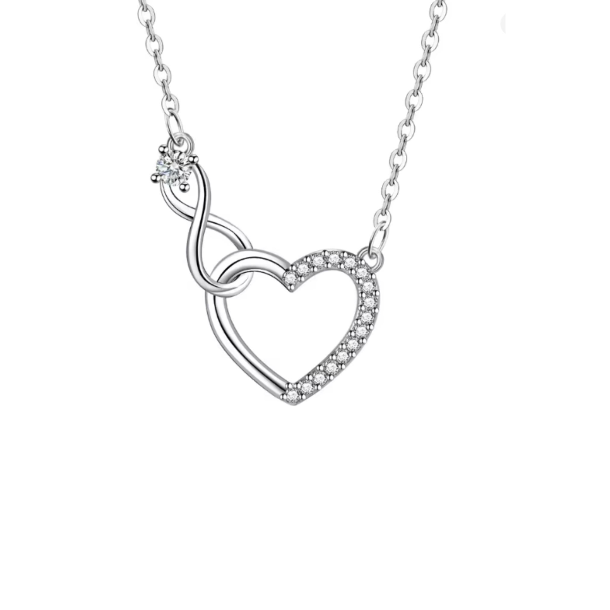 Infinity Heart Cubic Zirconia Necklace