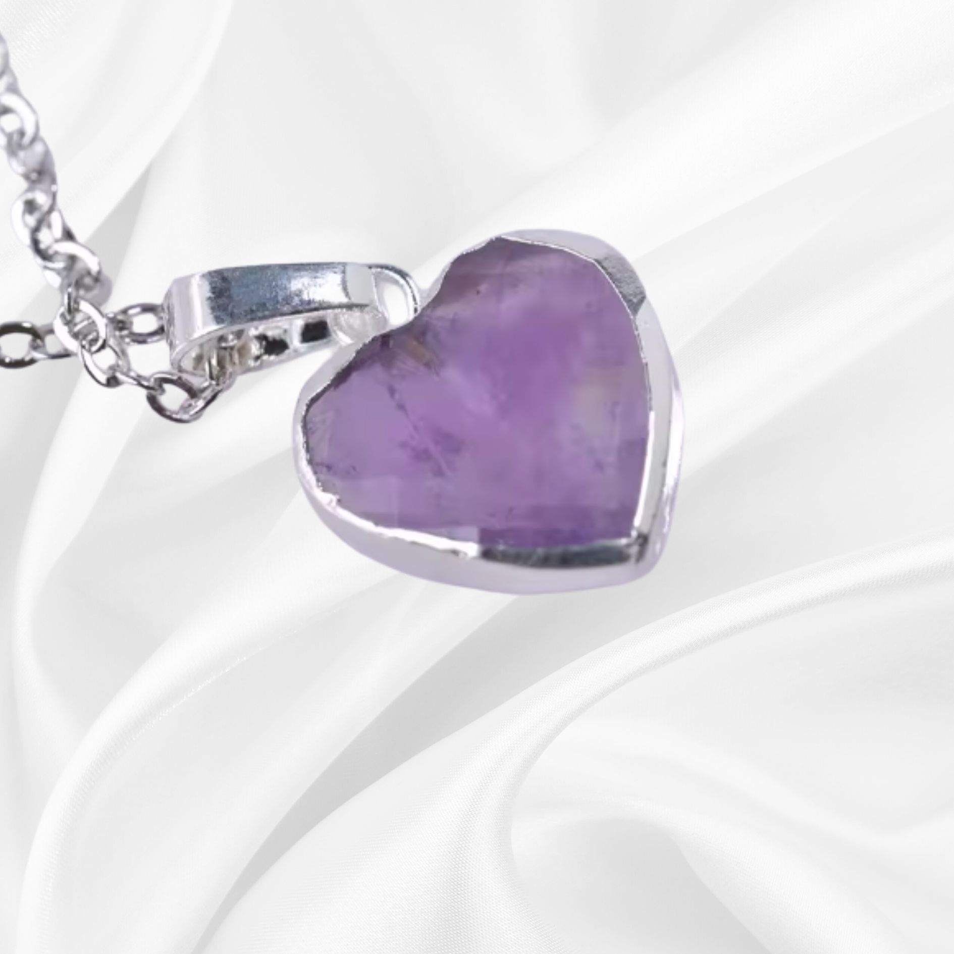 Amethyst Heart Pendant and Chain 