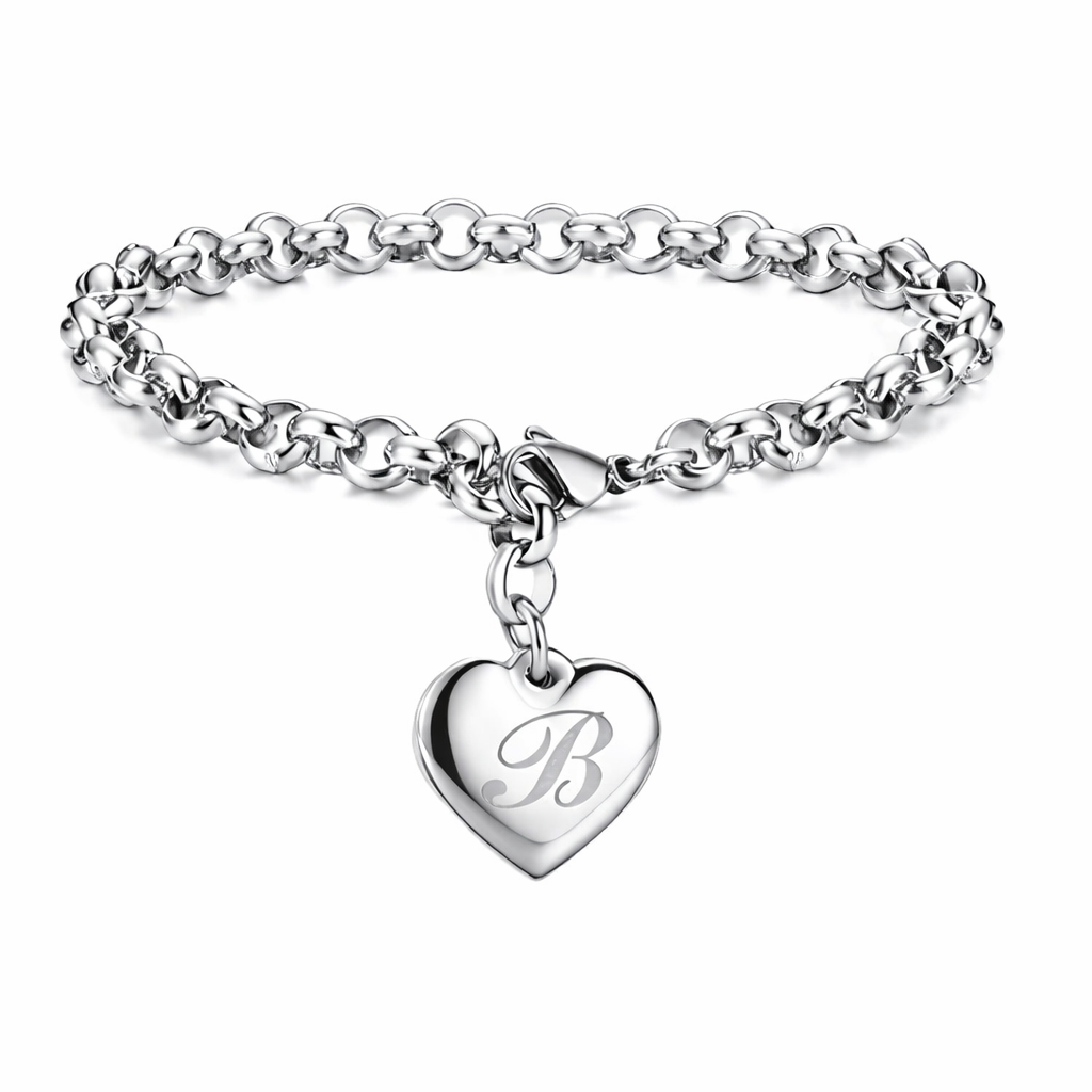 Initial Heart Bracelet A-Z