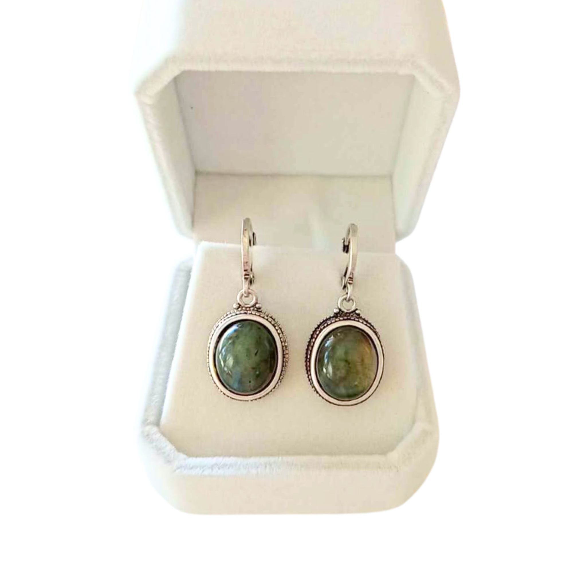 Vintage Drop Blue-Green Kyanite Ear Rings