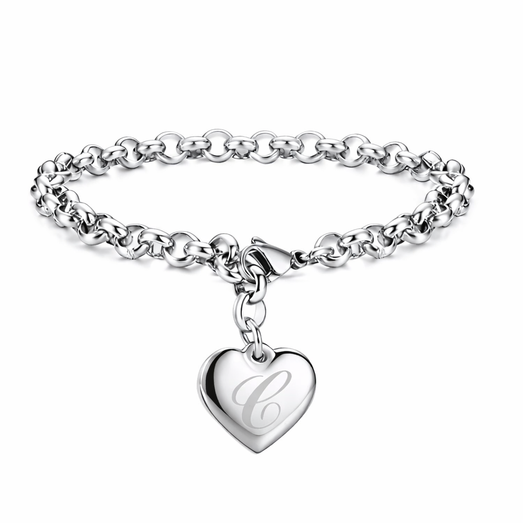 Initial Heart Bracelet A-Z