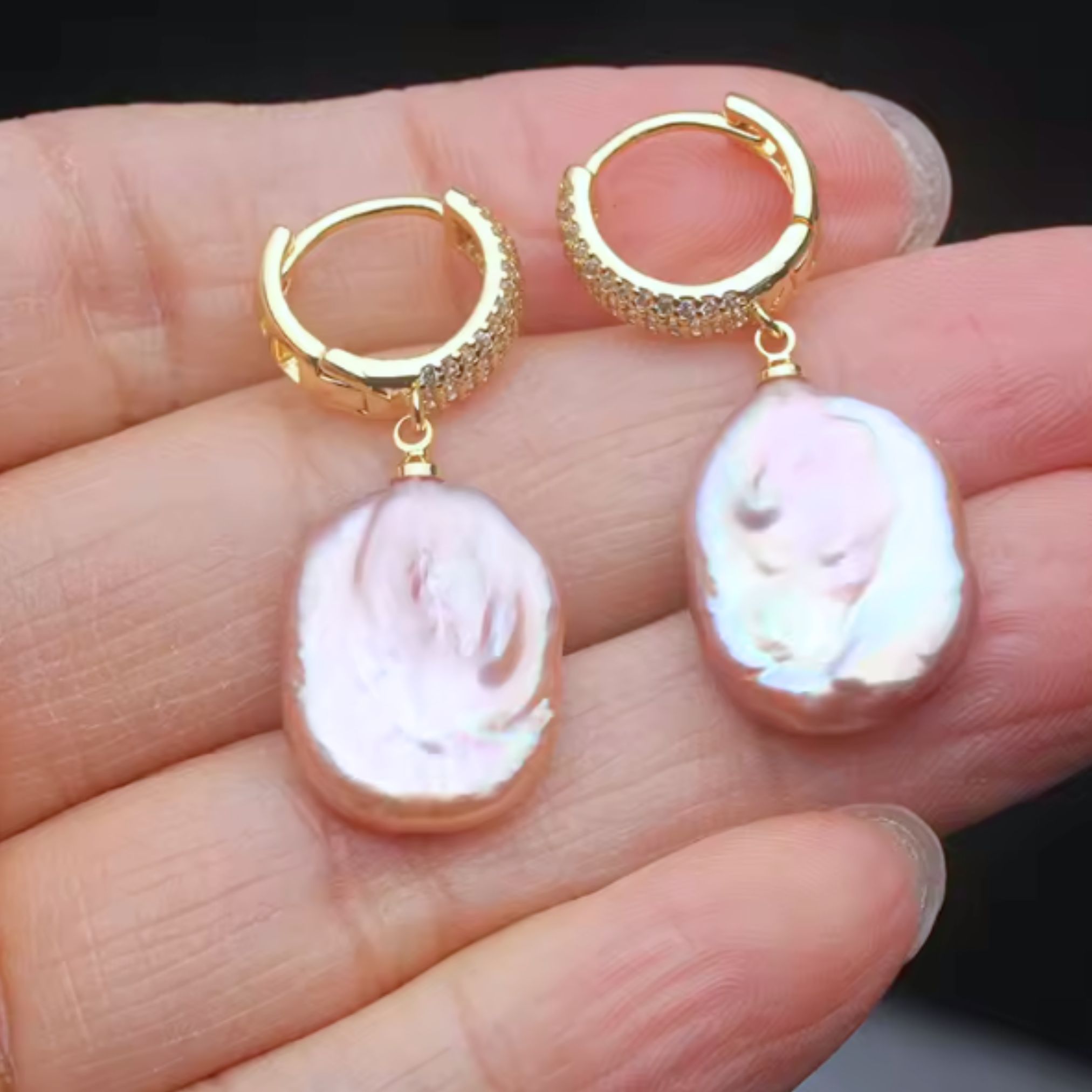 18k Gold Plated Pearl Sophistication Ear Rings