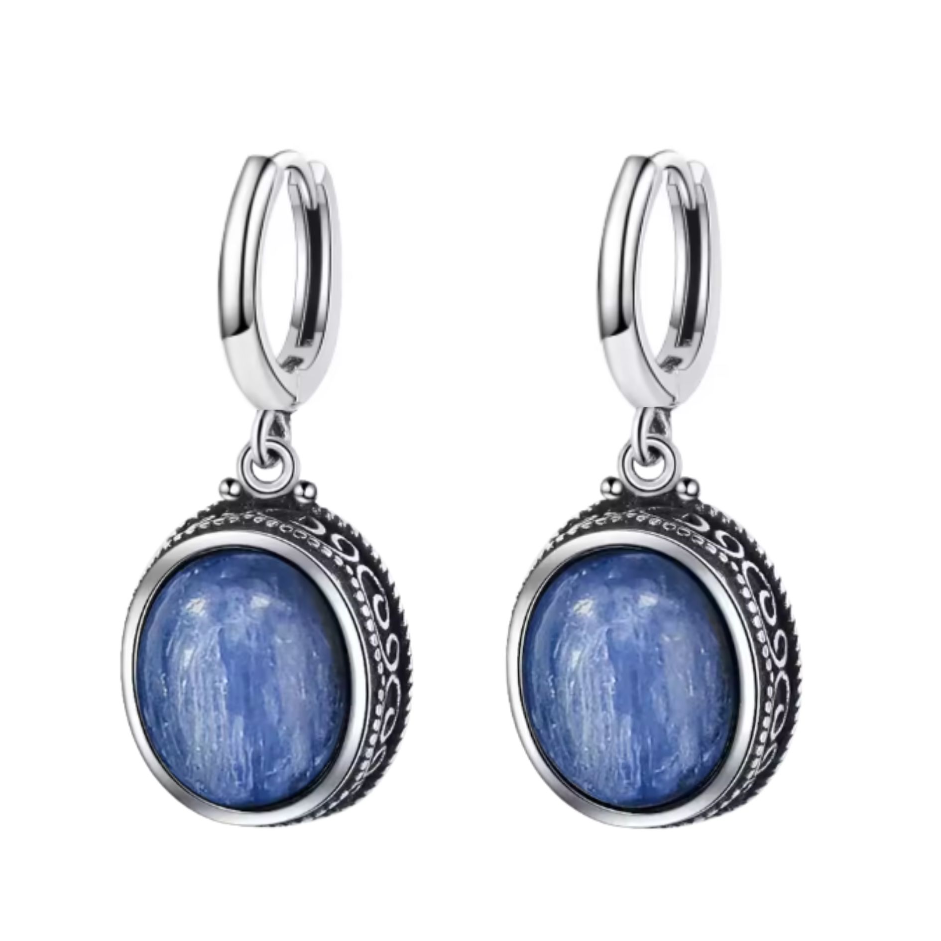 Vintage Drop Blue Kyanite Ear Rings