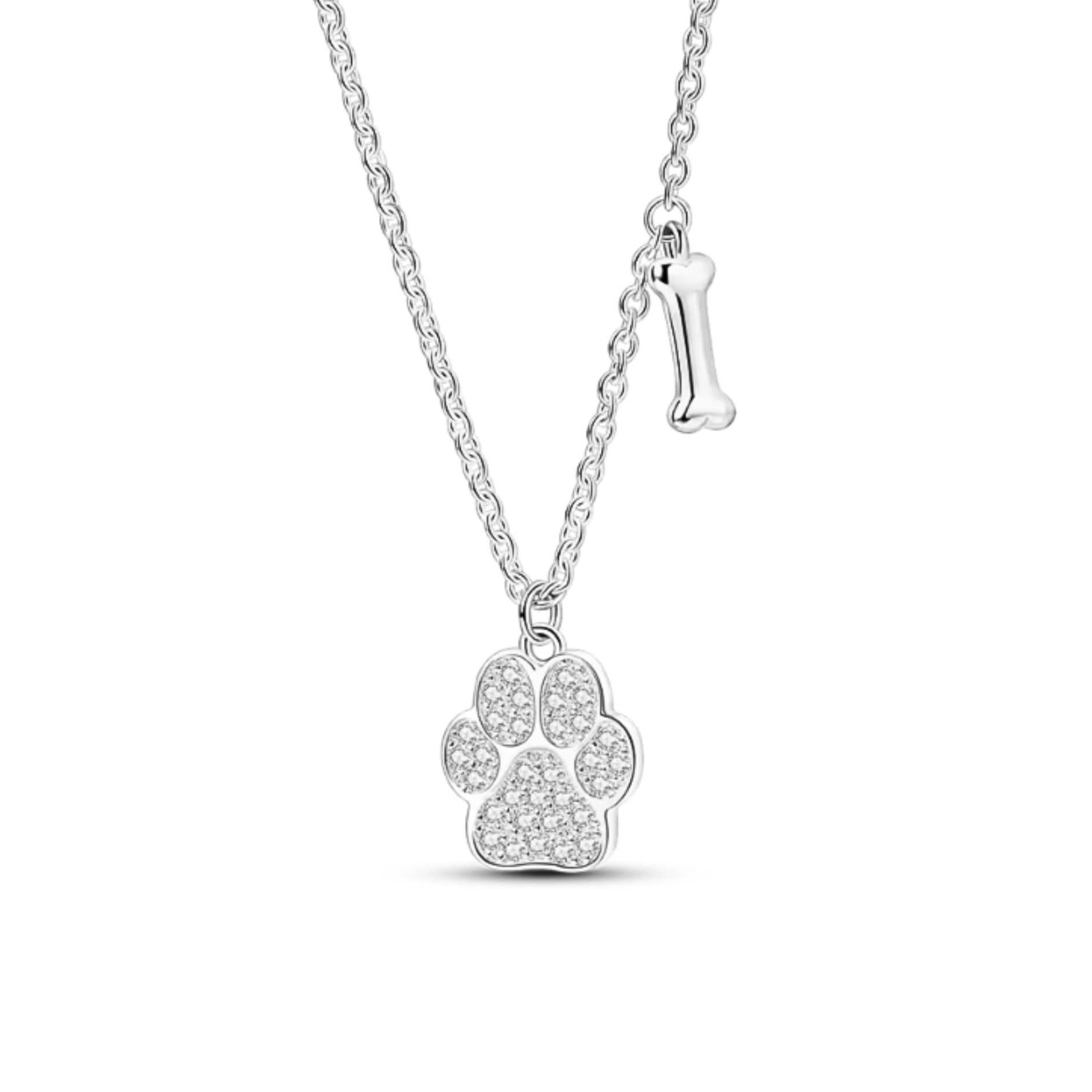 Paw Zirconia Pendant and Chain 