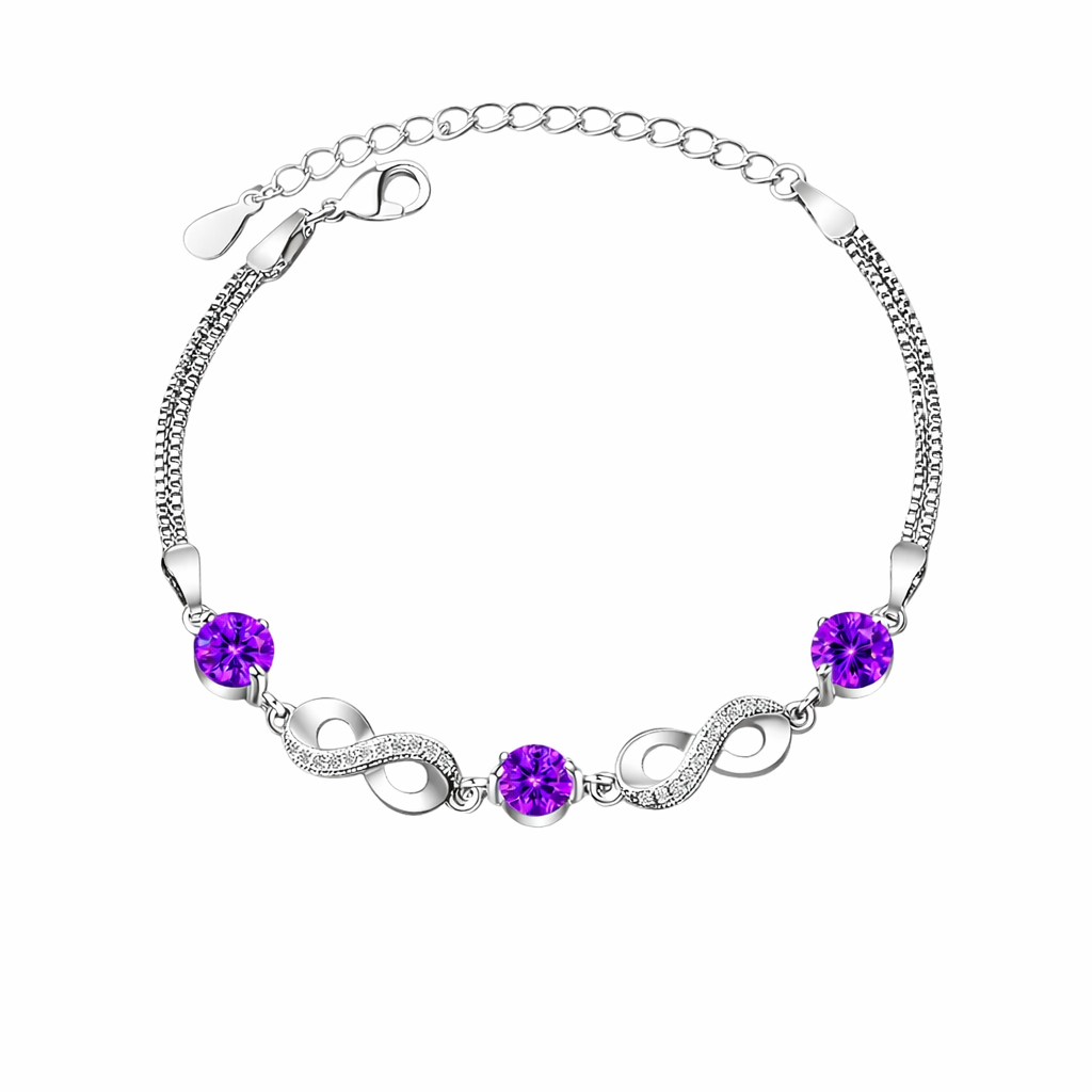 Amethyst Infinity Bracelet