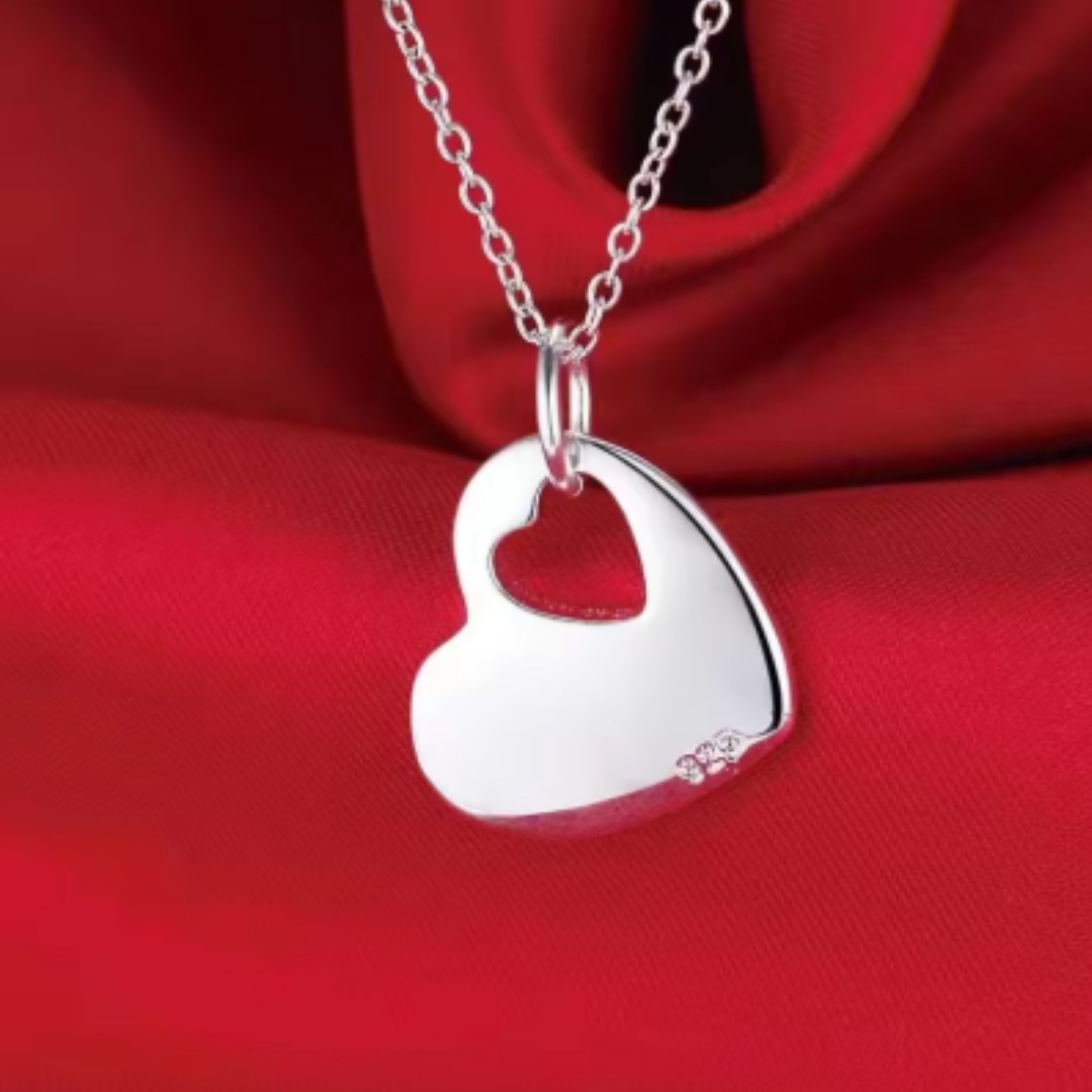 Heart In Heart Charm Necklace 