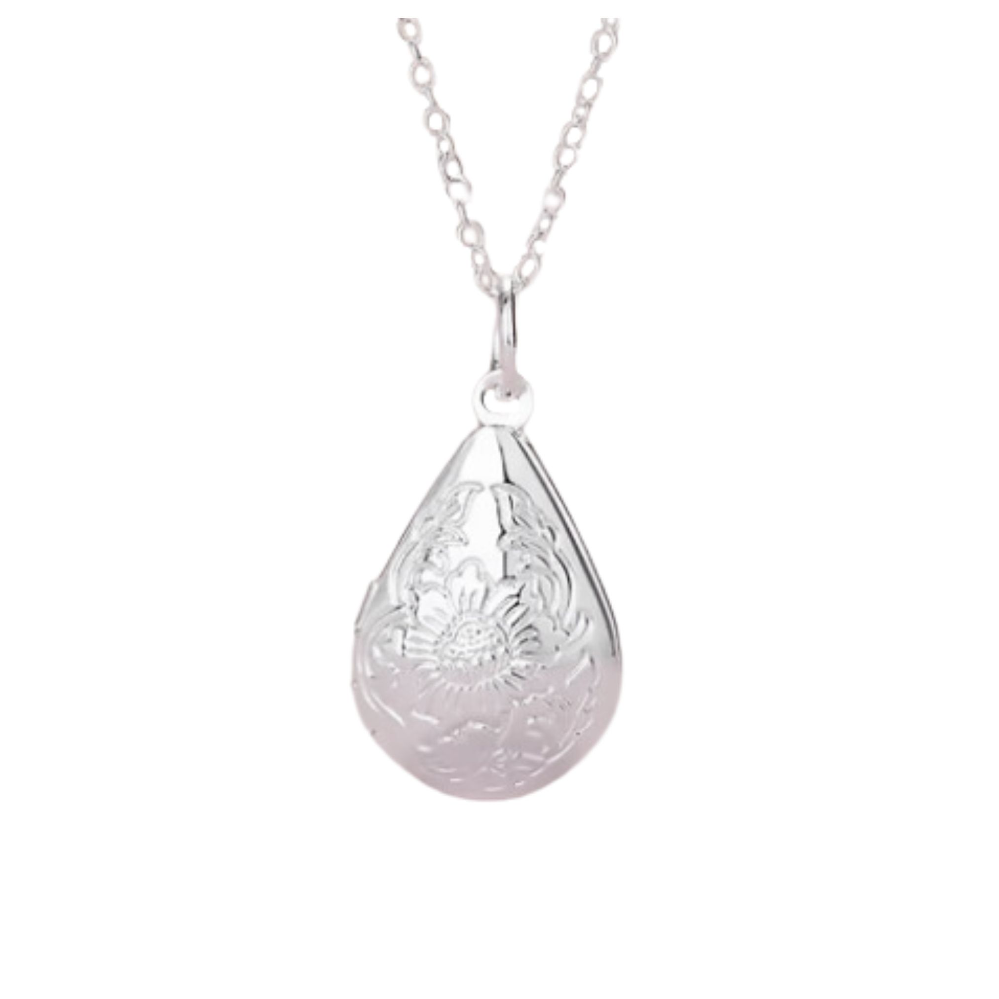 Teardrop Photo Pendant and Chain 