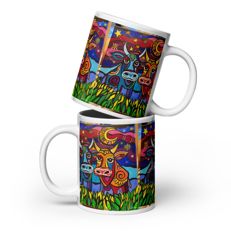 Colorful Cow Art Mug