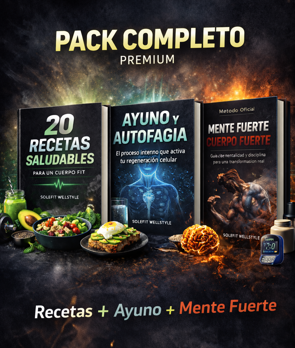 Pack Completo Premium: Recetas + Ayuno + Mente Fuerte