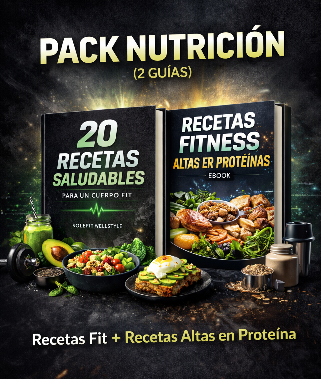 Pack Nutrición (2 Guías): Recetas Fit + Recetas Altas en Proteína