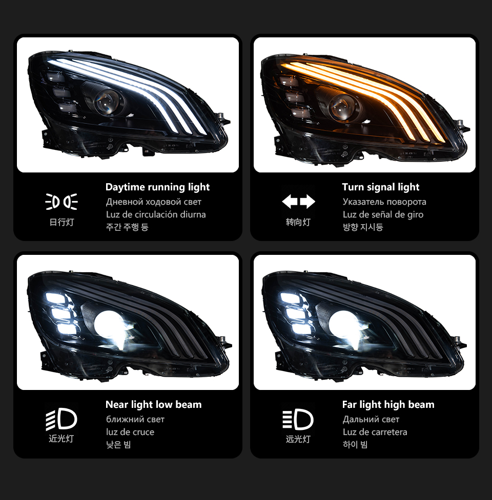 For Mercedes-Benz W204 2007-2010 headlight assembly 