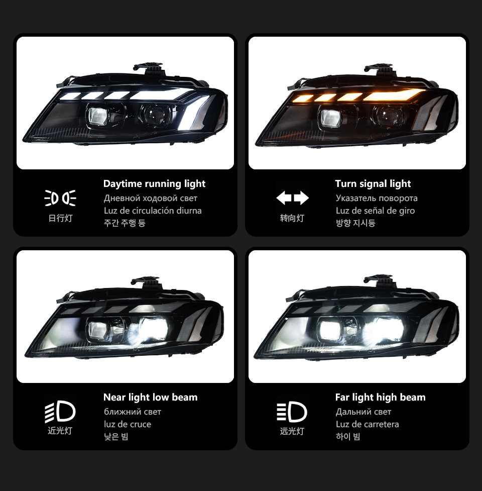 For Audi A4 2008-2012 headlight assembly 