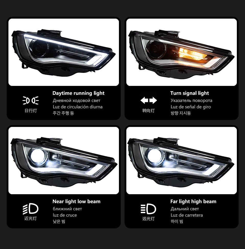 For Audi A3 2013-2016 headlight assembly 