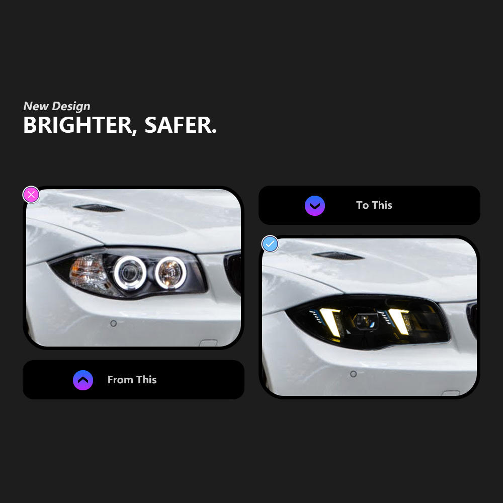 For BMW 1 Series E87 2007-2011 headlight assembly