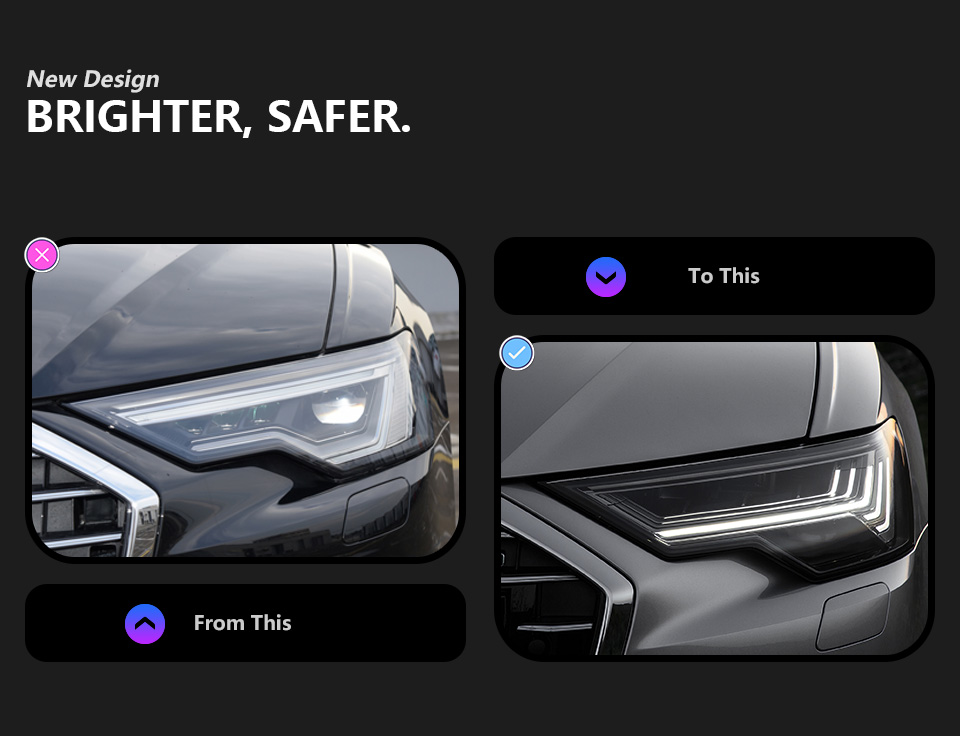 For Audi A6 2019-2023 A6 C8 headlight assembly 