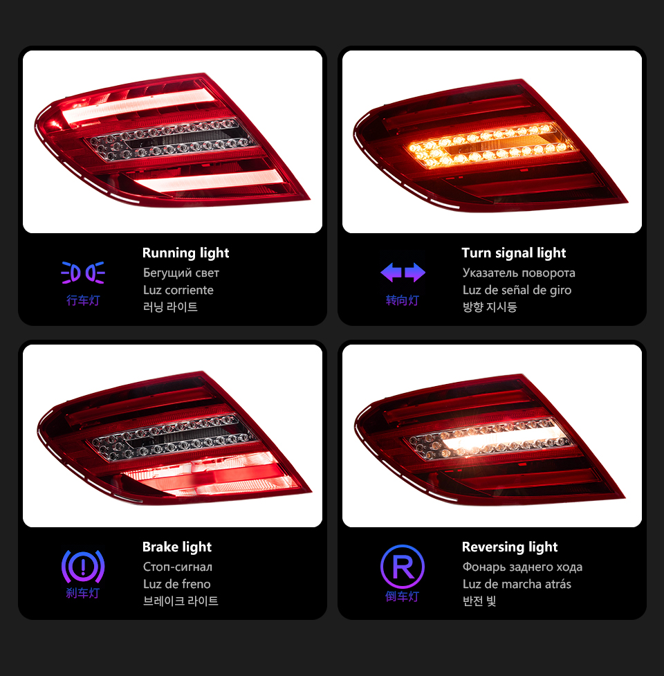 For Mercedes-Benz W204 2007-2013 Taillight assembly