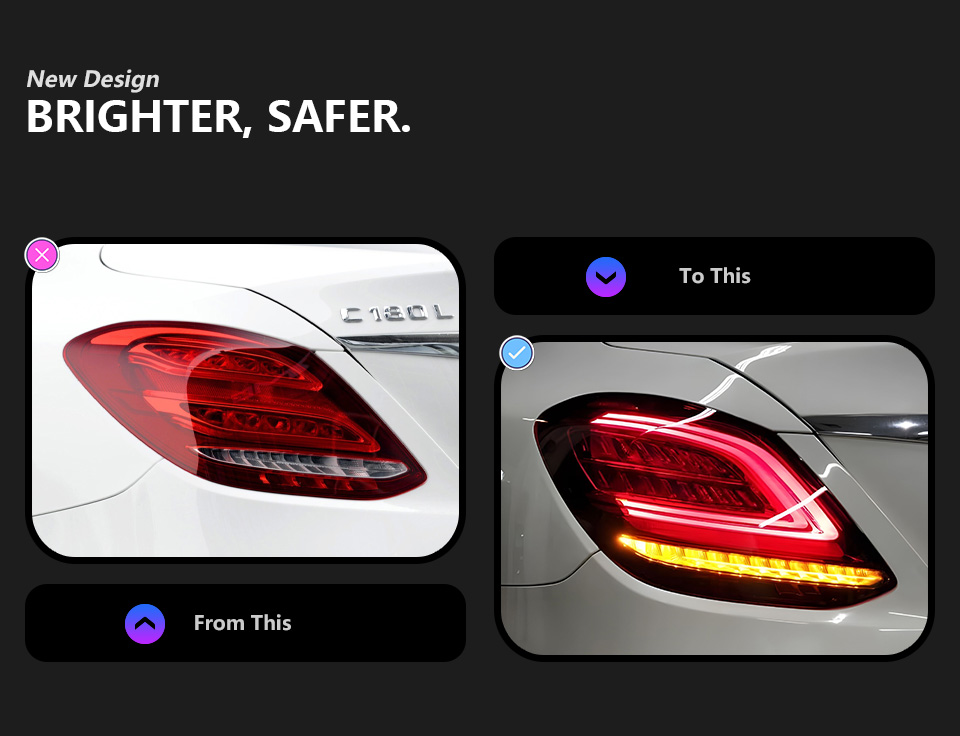 For Mercedes-Benz W205 2014-2019 Taillight assembly