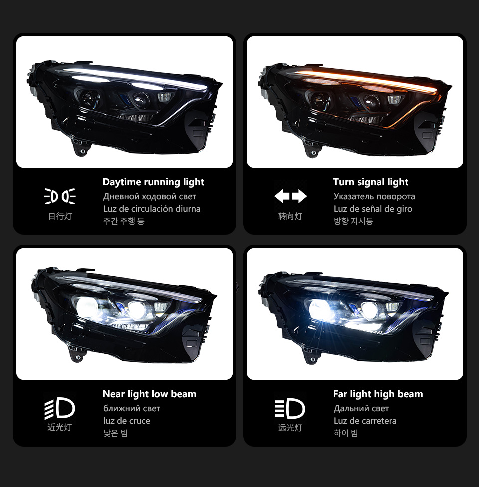 For Mercedes-Benz GLC 2023-2025 W254 headlight assembly 