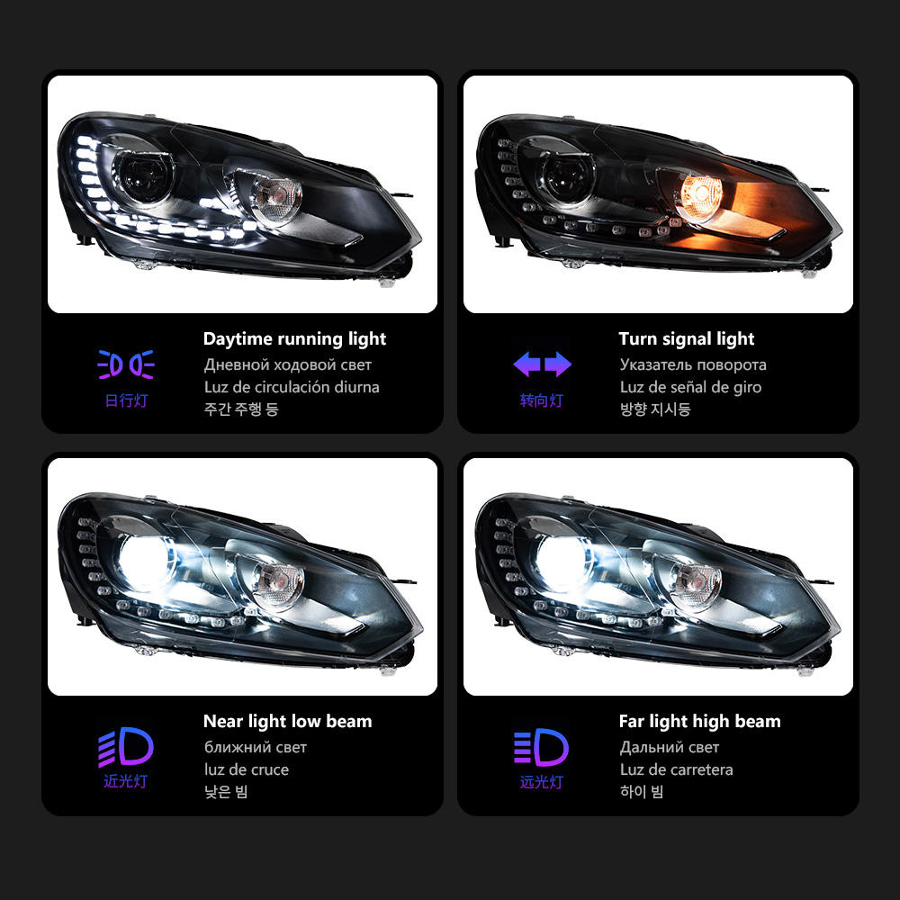  For Golf6 2009-2012 R20 headlight assembly