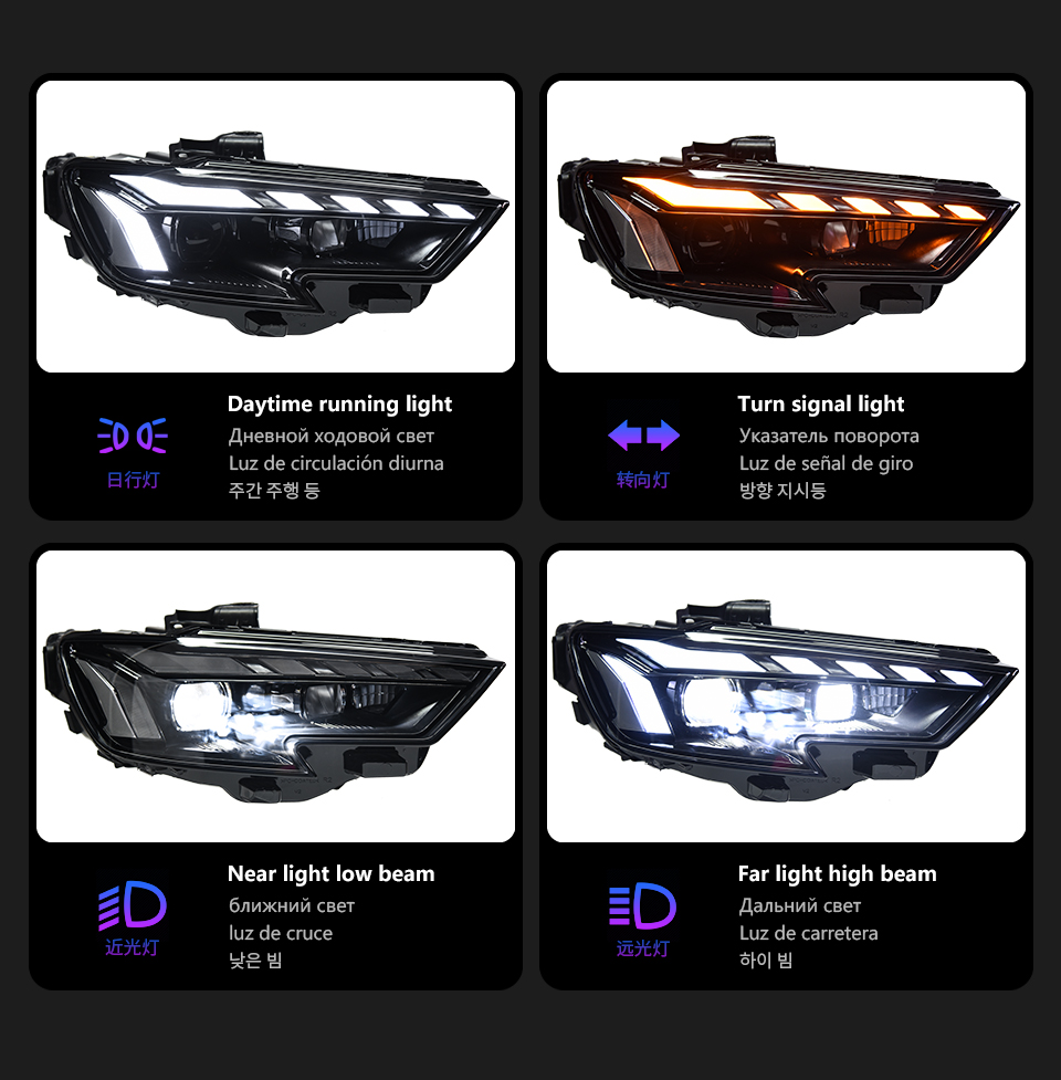 For Audi A3 2017-2020 headlight assembly 