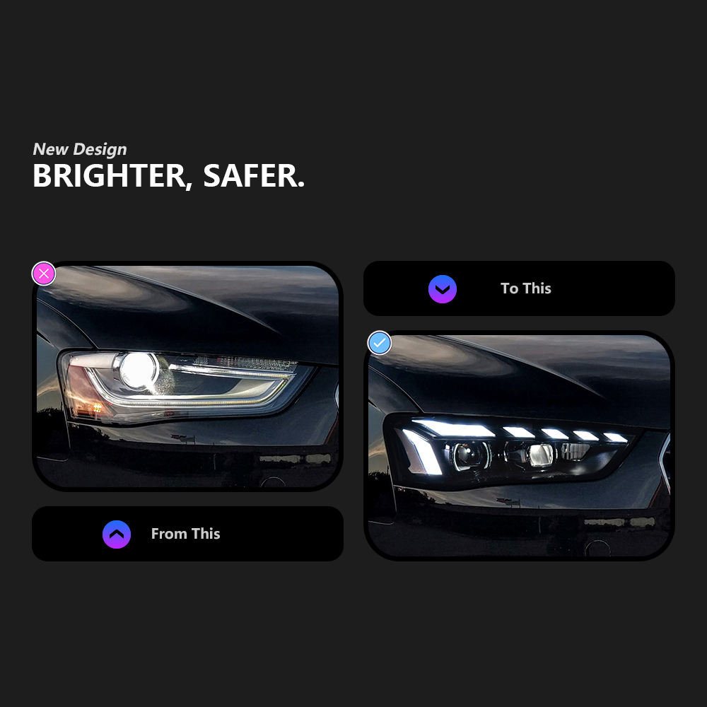 For Audi A4 2013-2016 headlight assembly 