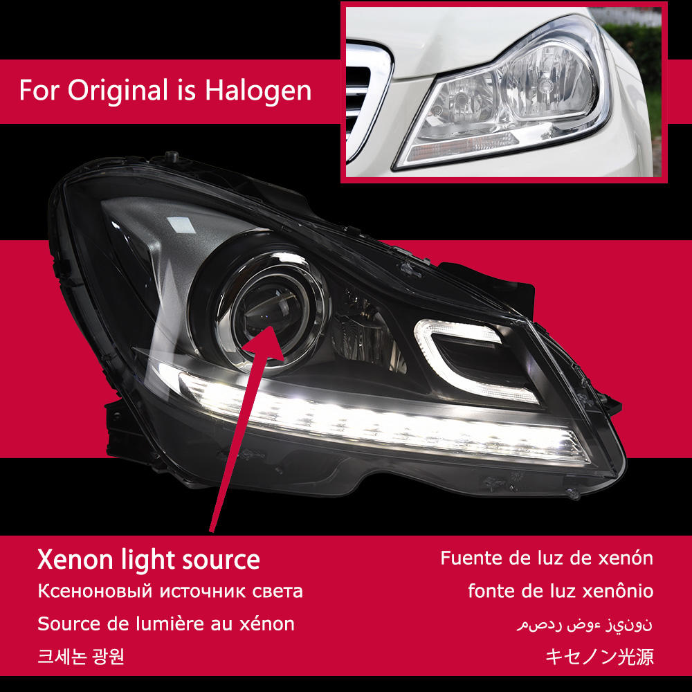 For Mercedes-Benz W204 2007-2010 headlight assembly 
