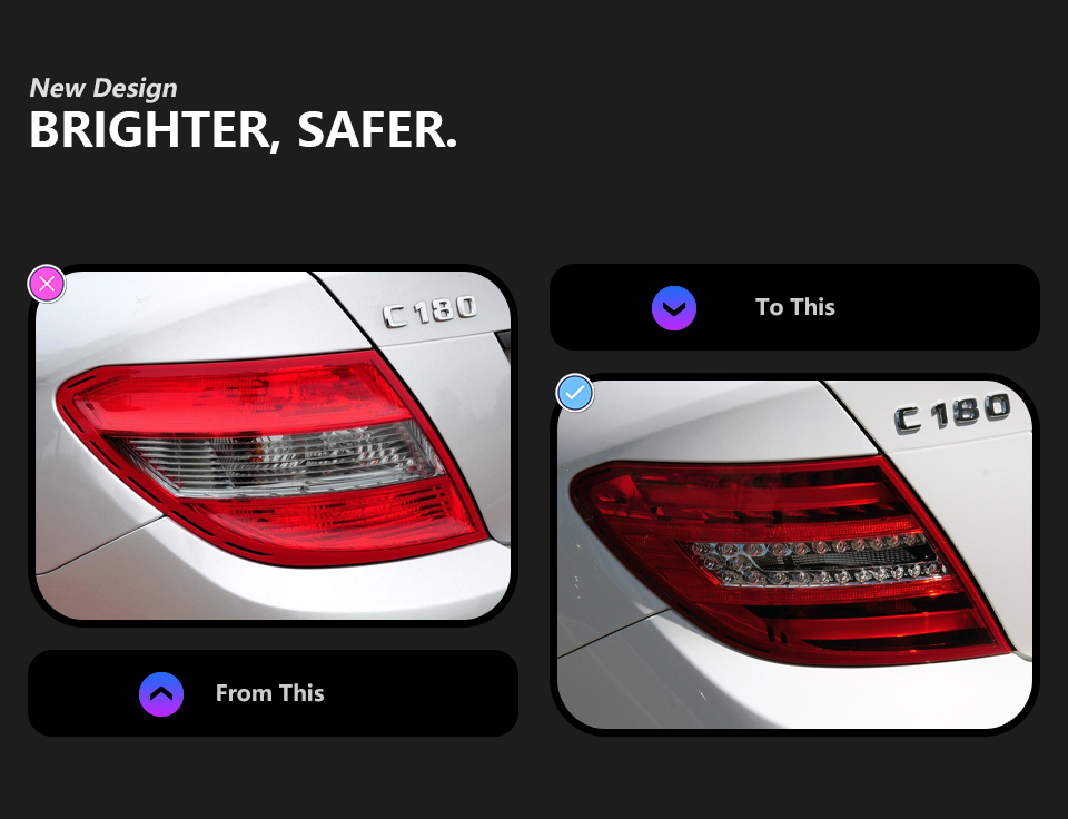 For Mercedes-Benz W204 2007-2013 Taillight assembly