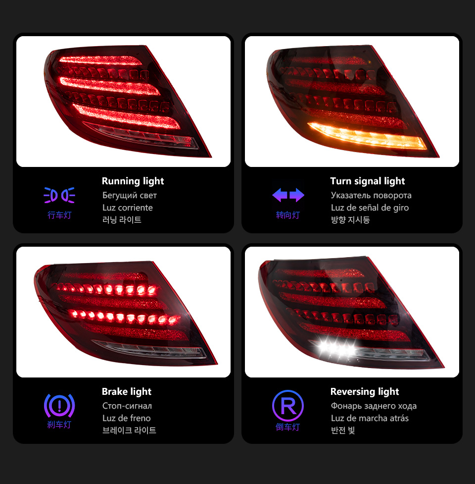 For Mercedes-Benz W204 2007-2013 Taillight assembly