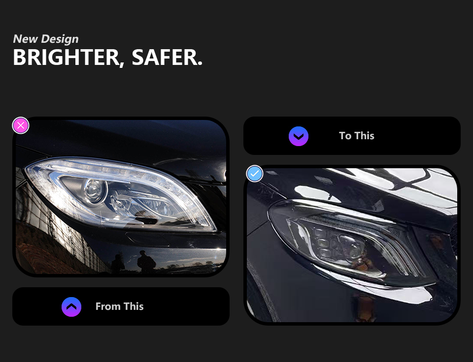 For Mercedes-Benz ML-Class 166 2012-2015 headlight assembly 