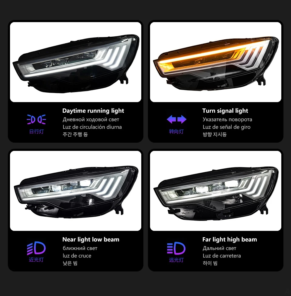 For Audi A6 2012-2018 upgraded to C8 headlight assembly 