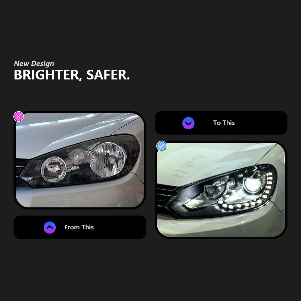  For Golf6 2009-2012 R20 headlight assembly