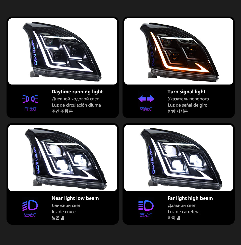 For Toyota Prado 2003-2009 LC100 headlight assembly 