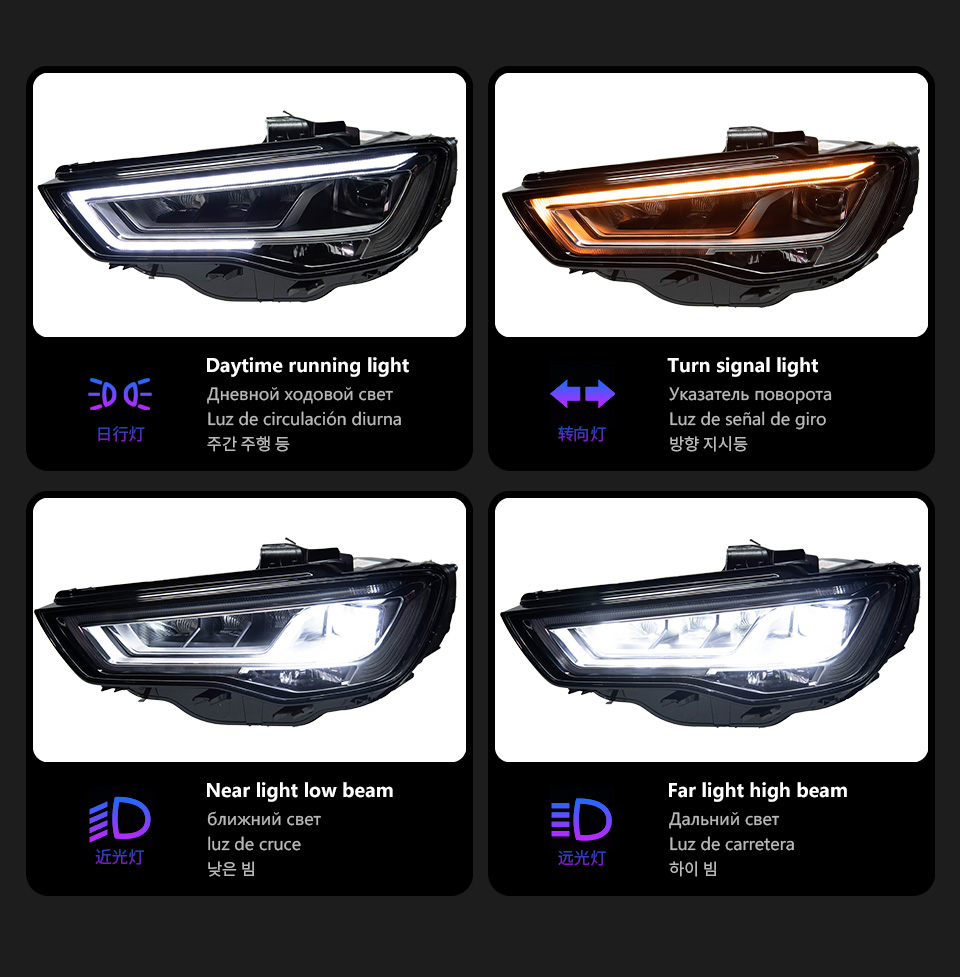 For Audi A3 2013-2016 headlight assembly 