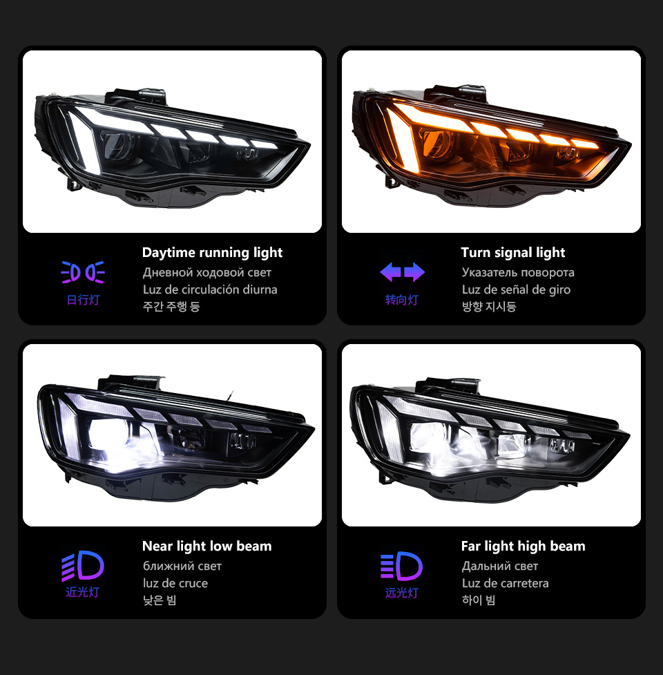 For Audi A3 2013-2016 headlight assembly 