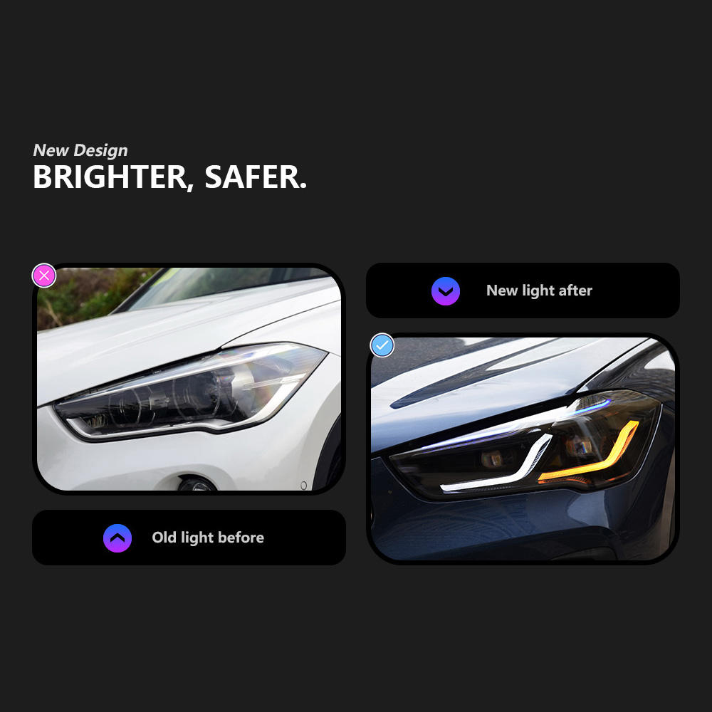 For BMW X1 F48 2016-2021 headlight assembly