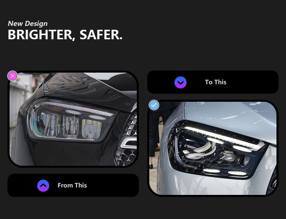 For Mercedes-Benz W167 GLE 2018-2023 headlight assembly 