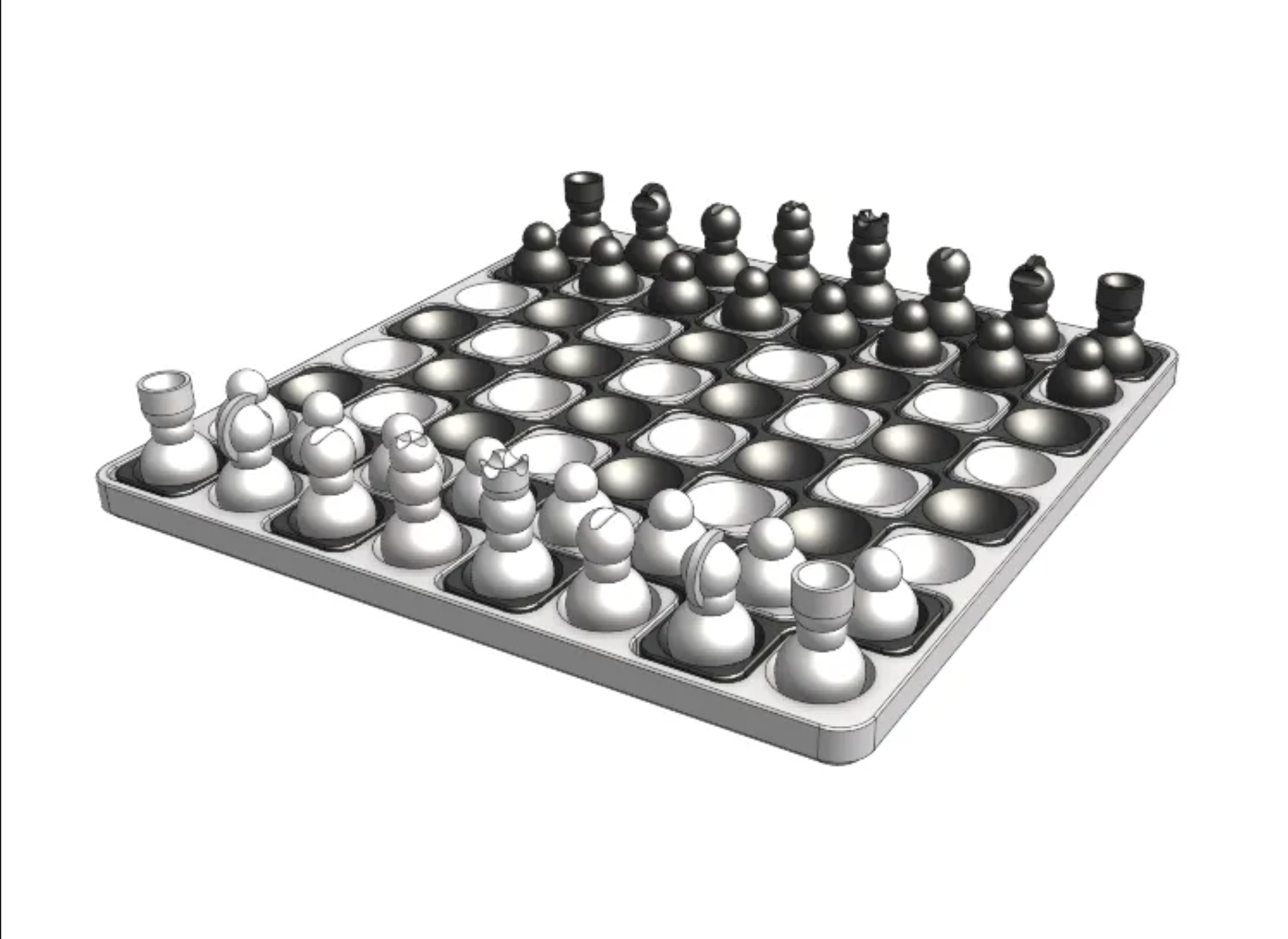 Modern 3D Chess Set