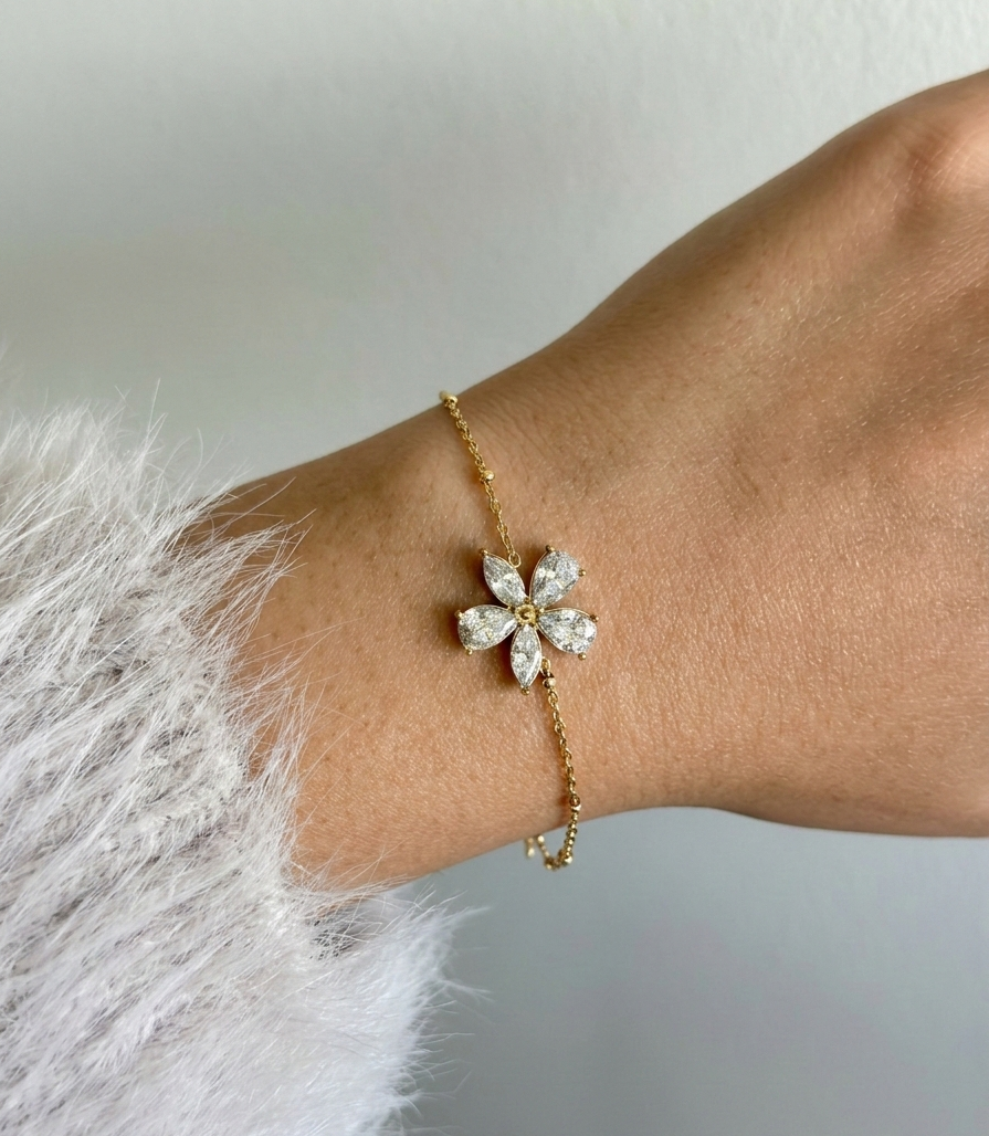 Floral Crystal Bracelet