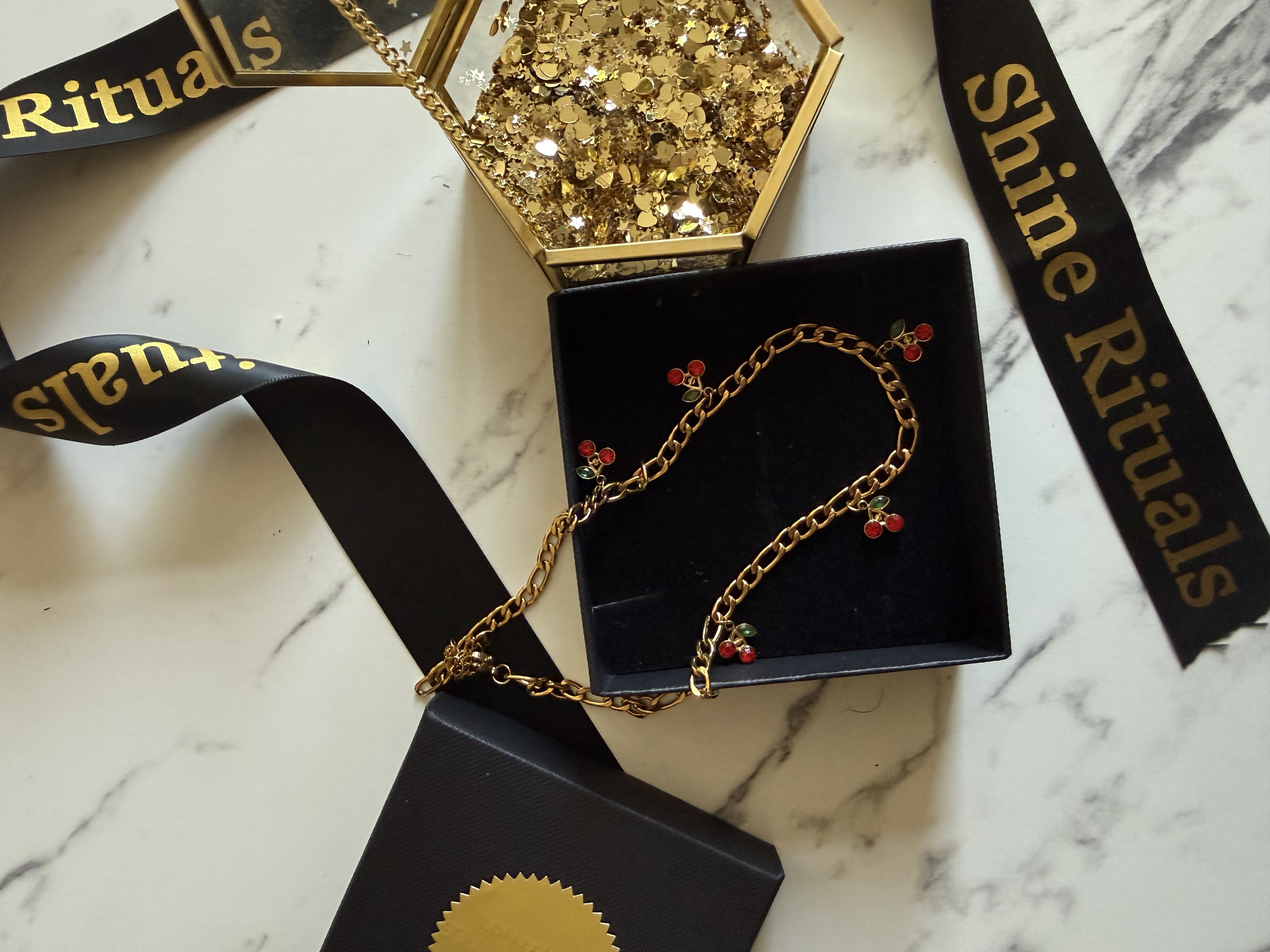 Cherry Necklace | Everyday Cherry Charms Necklace | Waterproof and 18K Gold Plated