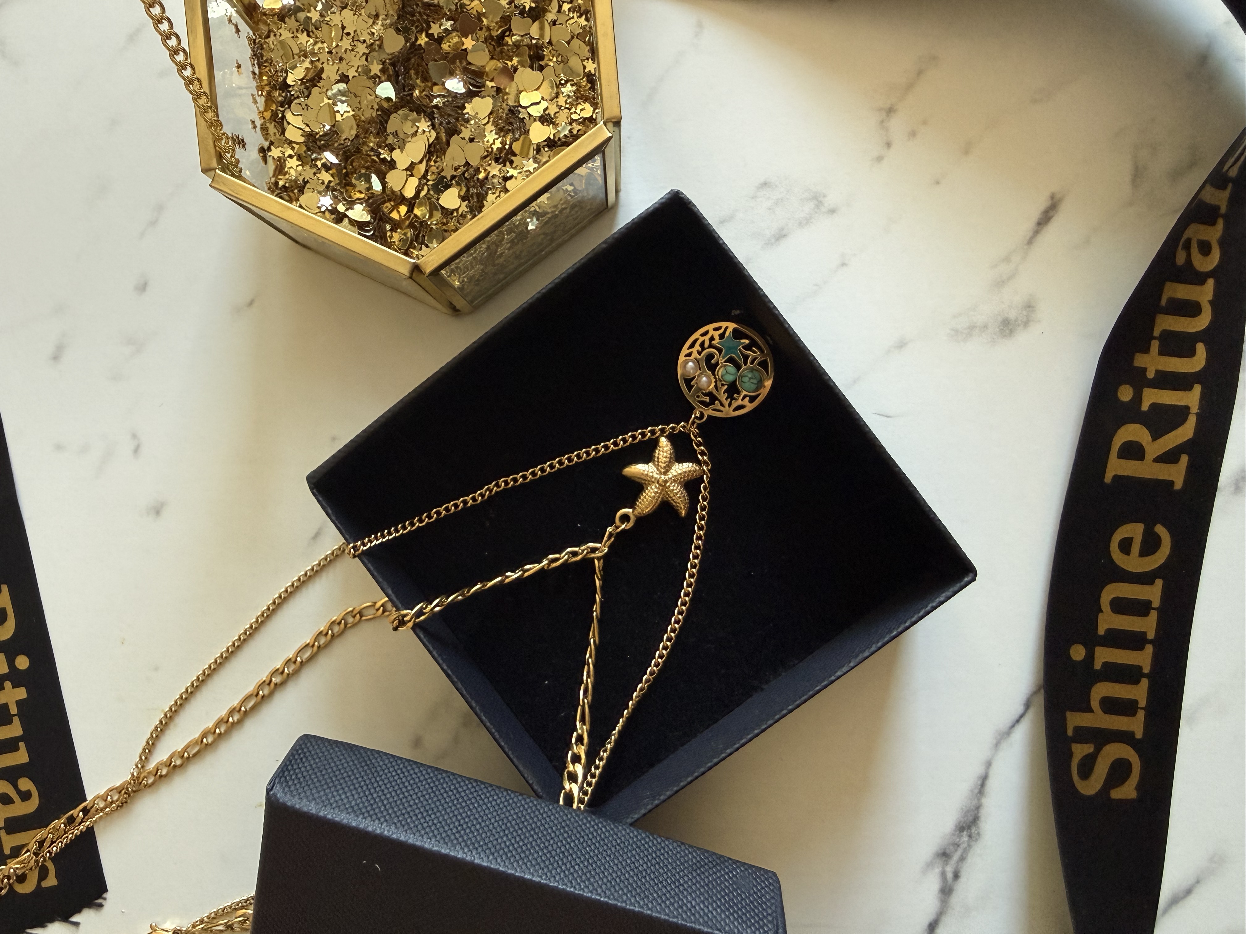 Mystic Layered Necklace | Double Layered 18K Gold Plated Waterproof Necklace 
