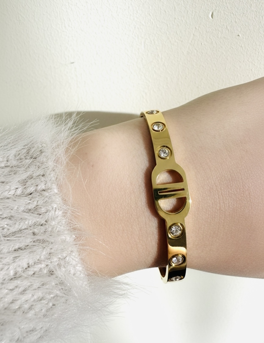 Hannah Gold Crystal Bangle