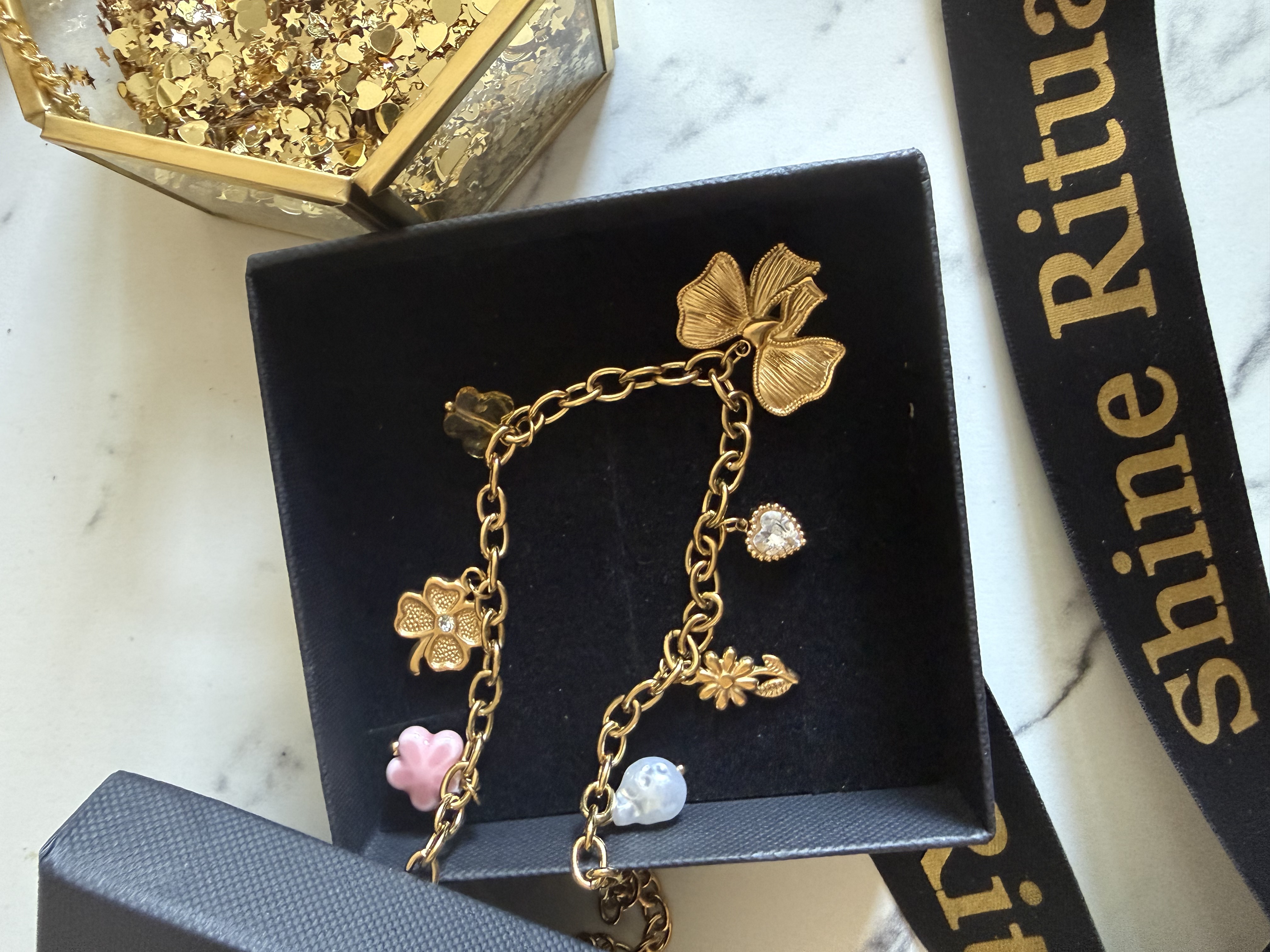 Odette Charm Necklace | Everyday Charms Necklace | 18K Waterproof Charms Necklace