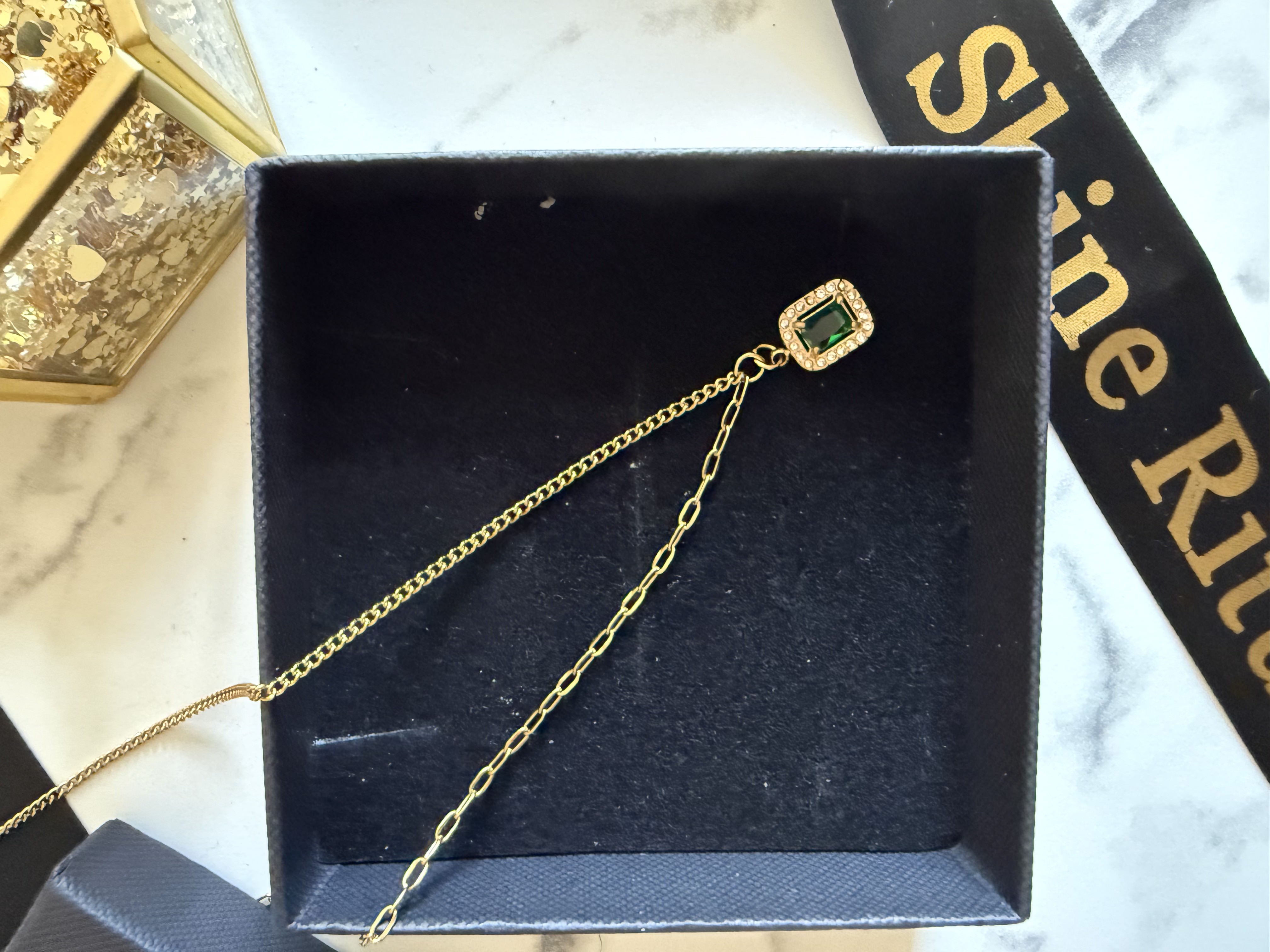 Emerald Halo Necklace