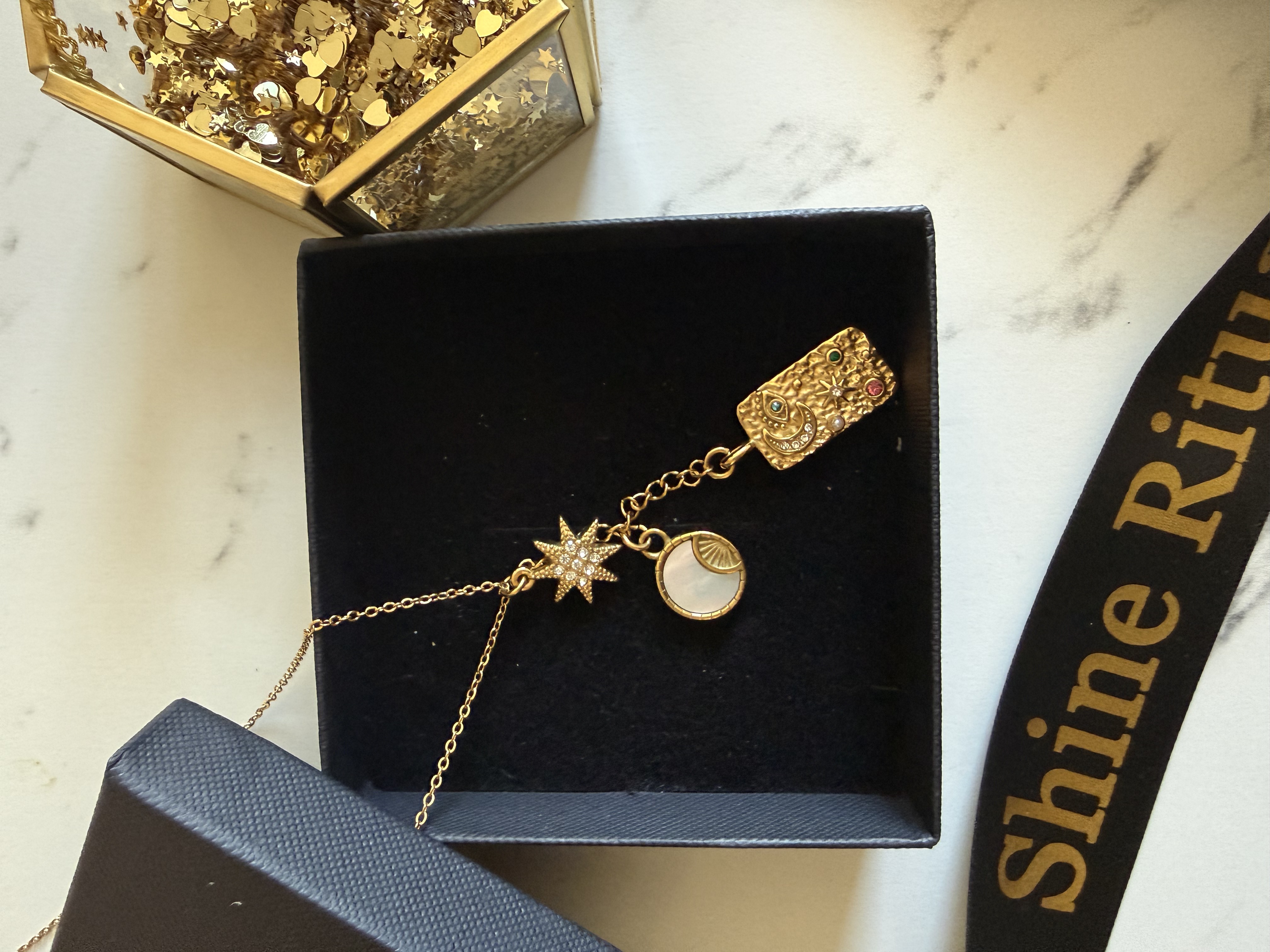 Celestial Charm Necklace | 18K Gold plated Charms Necklace | Summer Jewellery