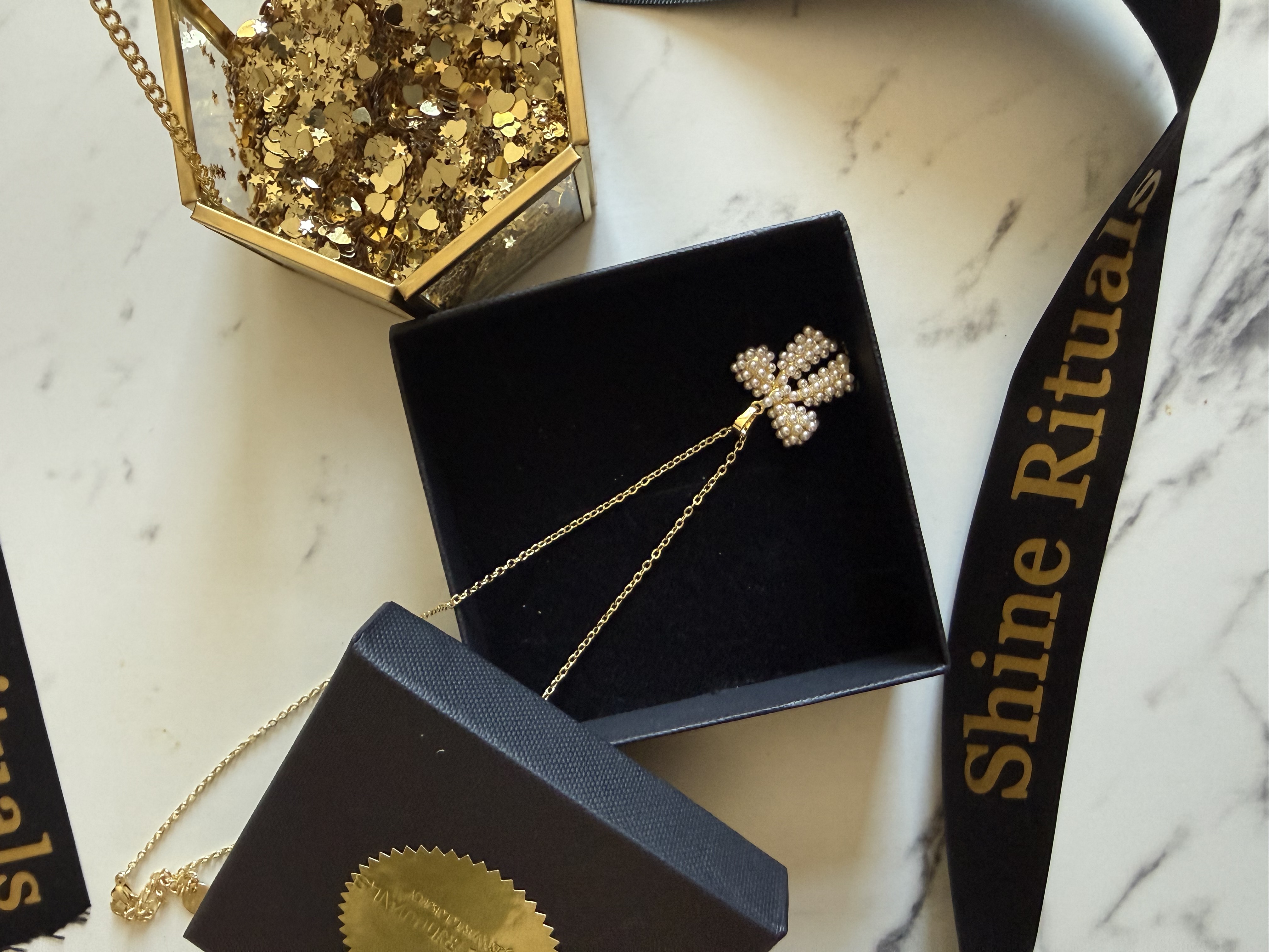 Gold Bow Pendant Necklace